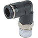 PL3/8-01 PNEUMATIC PLASTIC PUSH-IN FITTING<BR>3/8" TUBE X 1/8" BSPT MALE ELBOW