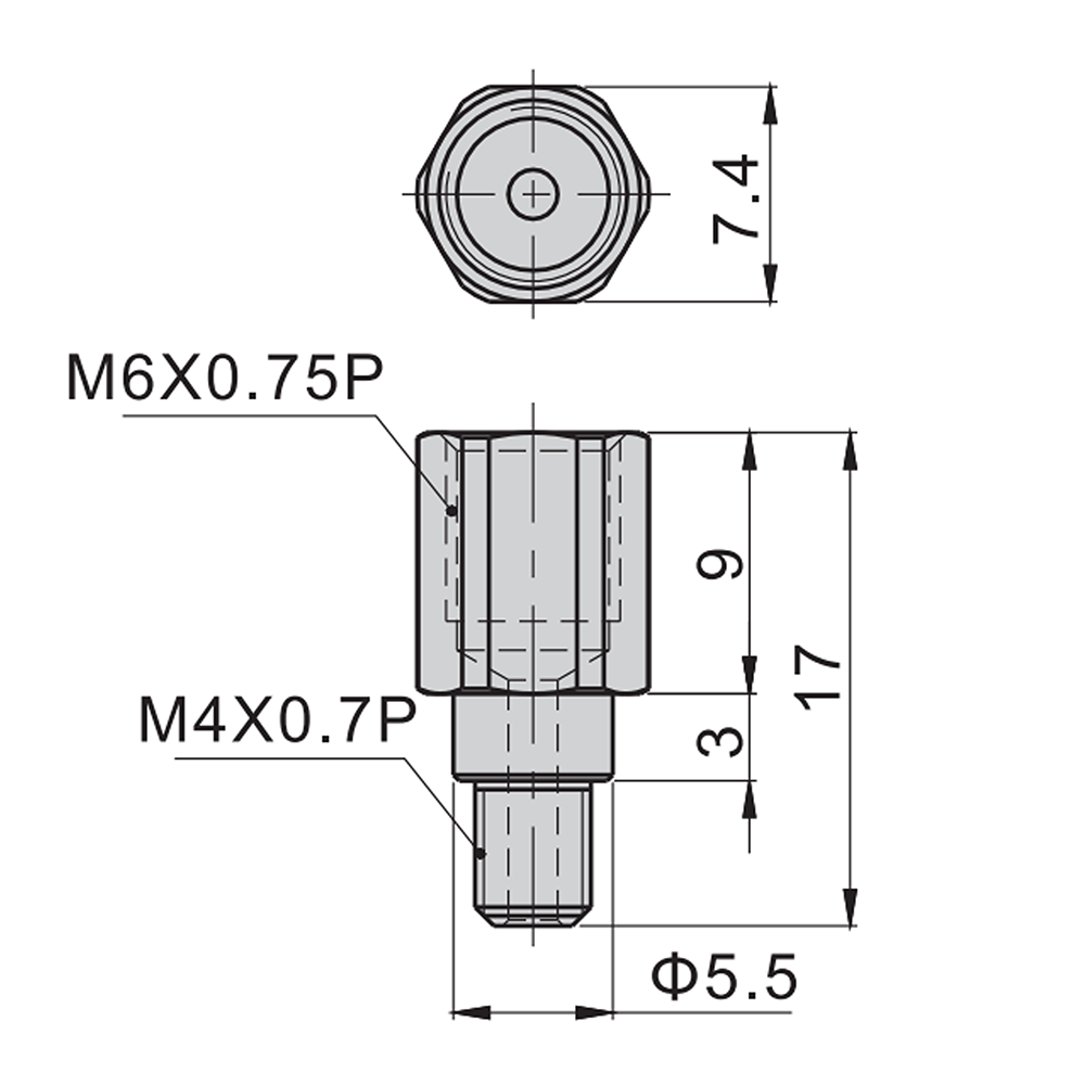 L-P-AM6 AIRTAC LINEAR RAIL PARTS<br>BEARING GREASE STRAIGHT NIPPLE M4 TO M6, FOR BEARING SERIES 15