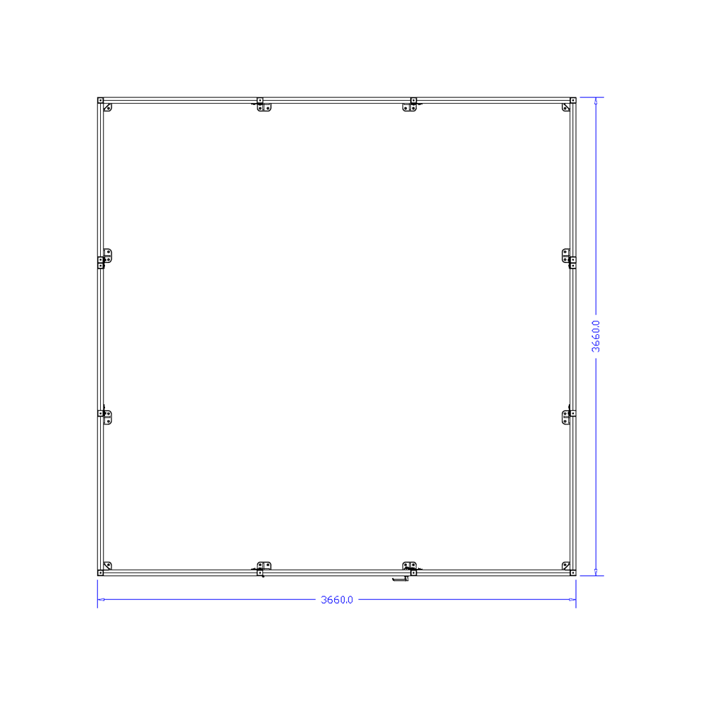 M-10351-M-12X12-0 ROBOTIC PERIMETER INDUSTRIAL GUARDING PREMADE CELL, 1" WIRE MESH, 12'X12'