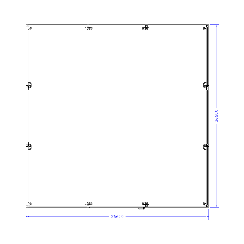 M-10351-P-12X12-0 ROBOTIC PERIMETER INDUSTRIAL GUARDING PREMADE CELL, 1/4" CLEAR POLYCARBONATE, 12'X12'