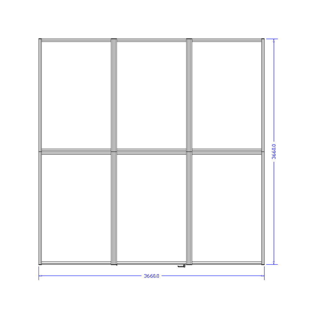 M-10352-ALG-12X12-0 INDUSTRIAL ENCLOSURE, ACM LIGHT GRAY PANELS, 12'X12'