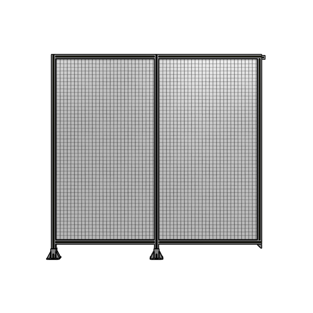 B5-2135-2200-0150-TYMFA DOUBLE PANEL-LEGS ON LEFT AND CENTER, TIE PLATE ON RIGHT 2135MM X  2200MM  1" MESH, FULLY ASSEMBLED