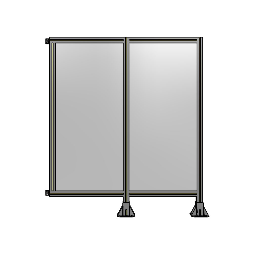 B6-1400-1200-0150-HYPFK DOUBLE PANEL-LEGS ON RIGHT AND CENTER WITH HINGES 1400MM X 1200MM  1/4" POLYCARBONATE, ASSEMBLED