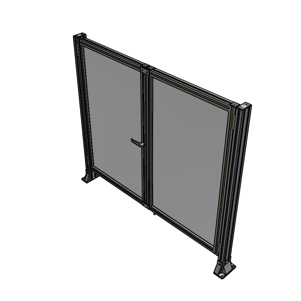 J4-1400-1600-0150-TYPTK SINGLE PANEL, DOUBLE DOOR-FRAME W/O HEADER-HANDLE ON LEFT 1400MM X 1600MM  1/4" POLYCARB, AS A KIT