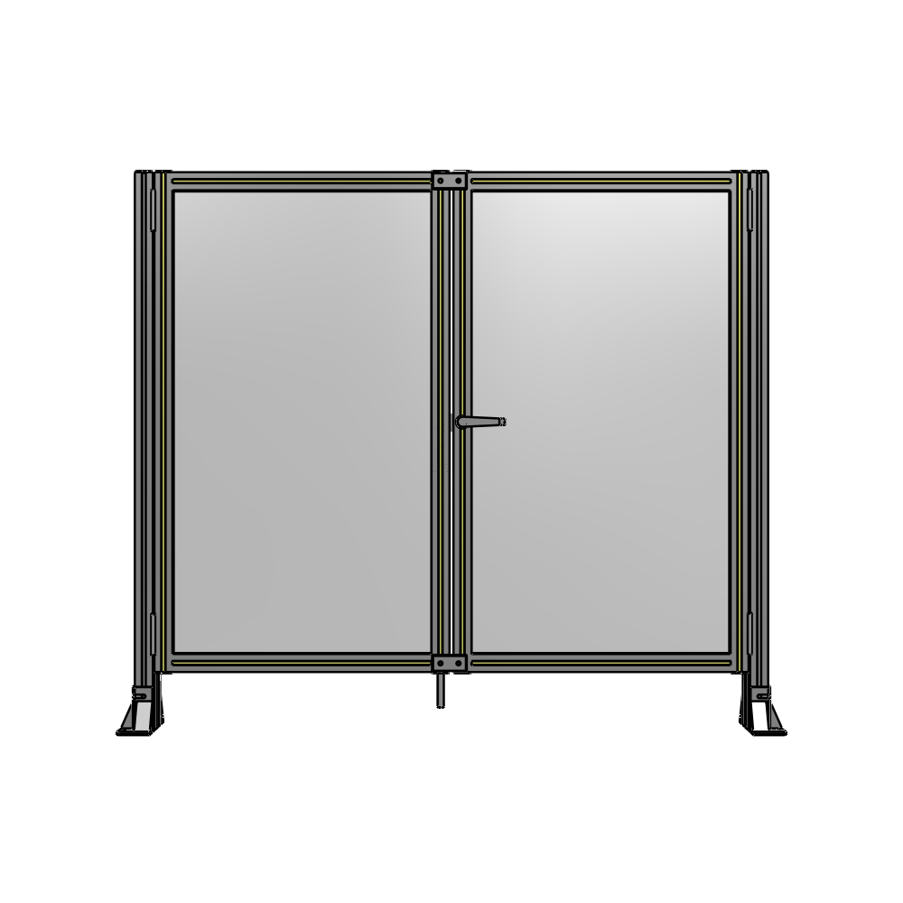 J4-1400-1600-0150-UYPTK SINGLE PANEL, DOUBLE DOOR-FRAME W/O HEADER-HANDLE ON RIGHT 1400MM X 1600MM  1/4" POLYCARB, AS A KIT