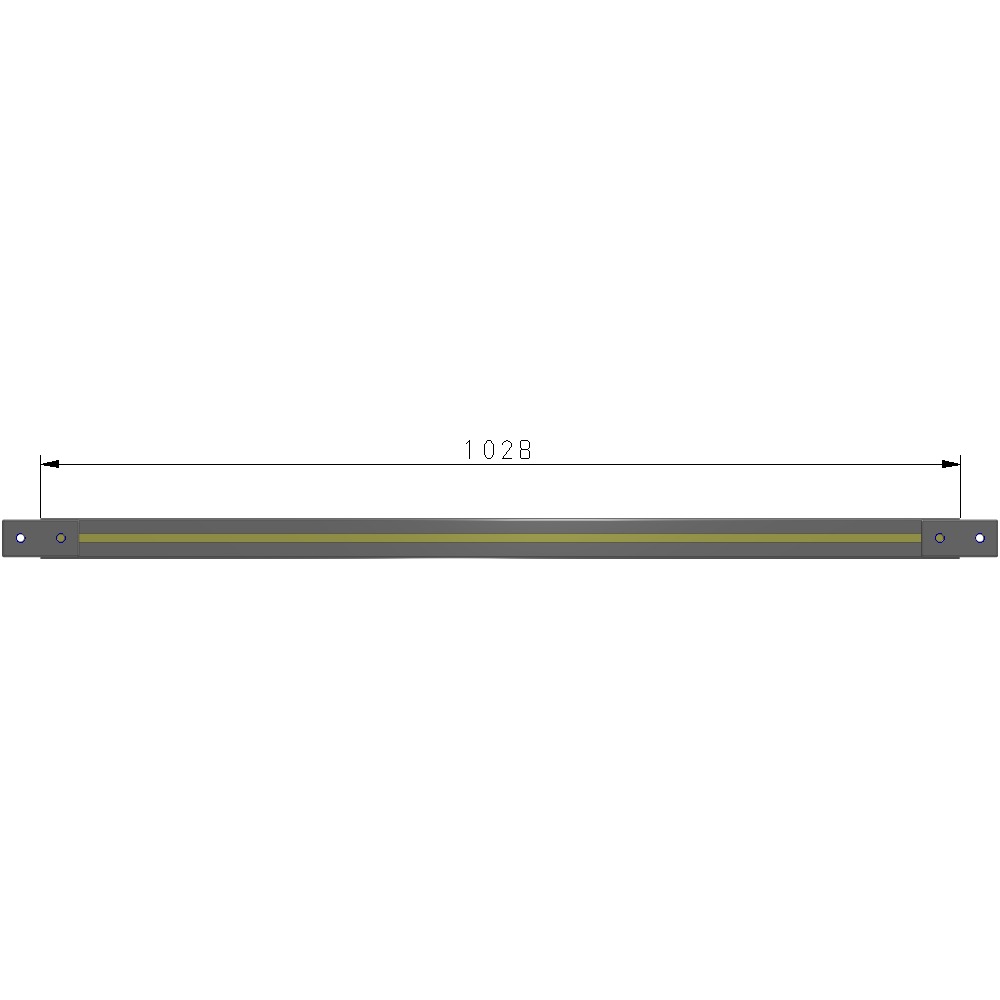 L1-1028-YTA 1028MM LONG HALF STRAP, MOUNTS HORIZONTAL ON 2200MM WIDE DOUBLE WALL SECTIONS