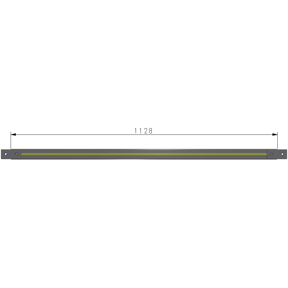 L1-1128-YTA 1128MM LONG HALF STRAP, MOUNTS HORIZONTAL ON 2400MM WIDE DOUBLE WALL SECTIONS