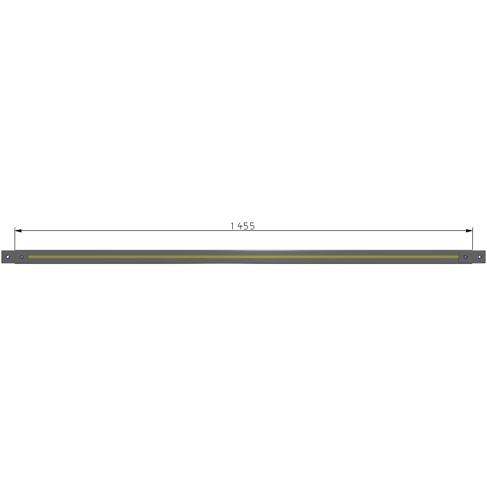 L1-1455-YTA 1455MM LONG HALF STRAP, MOUNTS VERTICALLY ON 1700MM TALL GUARD SECTIONS