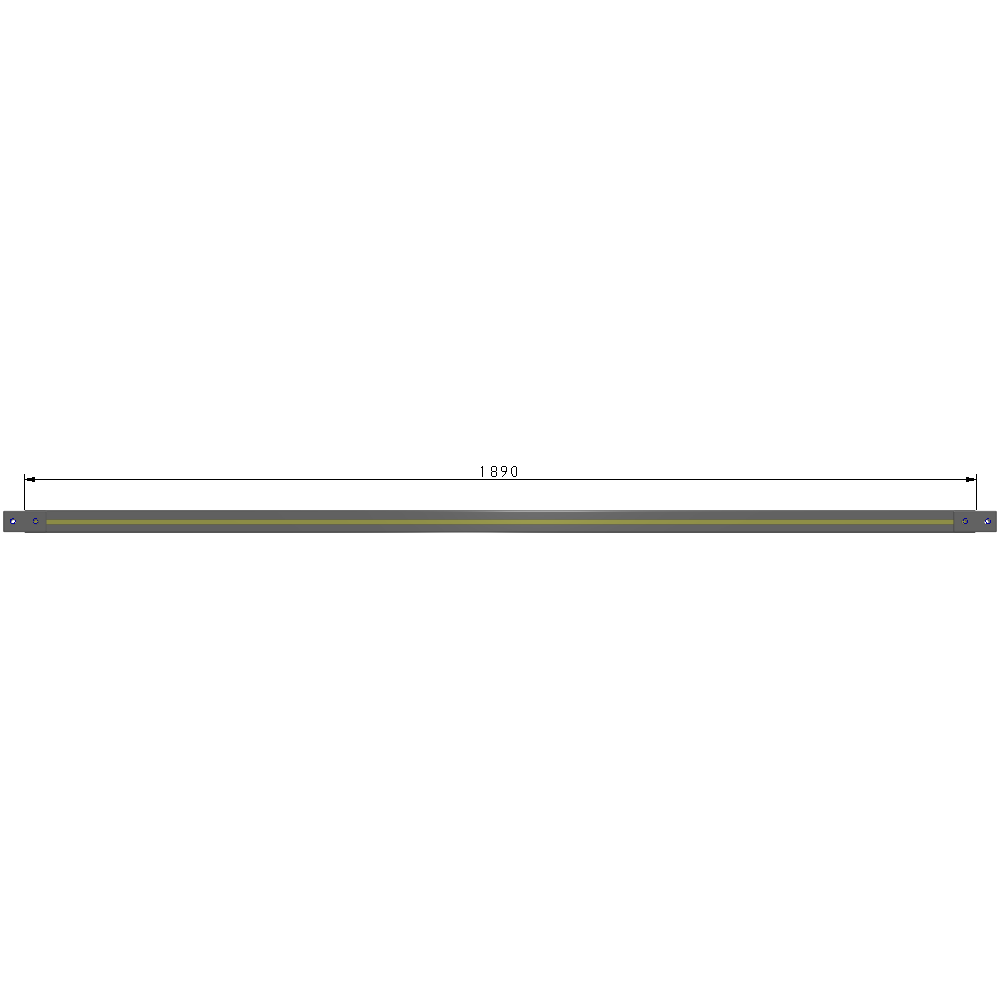 L1-1890-YTA 1890MM LONG HALF STRAP, MOUNTS VERTICALLY ON 2135MM TALL GUARD SECTIONS