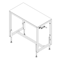 MANUAL ADJUSTABLE HEIGHT INDUSTRIAL TABLE  610MM X 1220MM TOP, 1001MM-1151MM HEIGHT