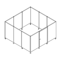 ROBOTIC PERIMETER INDUSTRIAL GUARDING PREMADE CELL, 1/4&quot; CLEAR POLYCARBONATE, 12&#39;X12&#39;