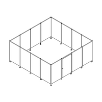 ROBOTIC PERIMETER INDUSTRIAL GUARDING PREMADE CELL, 1/4&quot; CLEAR POLYCARBONATE, 16&#39;X16&#39;