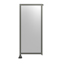 SINGLE PANEL-LEG ON LEFT WITH TIE PLATES AND ANGLE 2135MM X 900MM  1/4&quot; POLYCARBONATE, ASSEMBLED