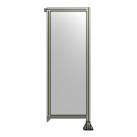 SINGLE PANEL-LEG ON RIGHT WITH TIE PLATES AND ANGLE 1700MM X 600MM  1/4&quot; POLYCARBONATE, ASSEMBLED