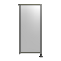 SINGLE PANEL-LEG ON RIGHT WITH TIE PLATES AND ANGLE 2135MM X 900MM  1/4&quot; POLYCARBONATE, ASSEMBLED