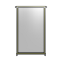 SINGLE PANEL-NO LEGS WITH TIE PLATES AND ANGLE 1400MM X 750MM  1/4&quot; POLYCARBONATE, ASSEMBLED