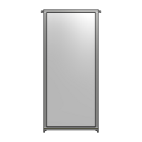 SINGLE PANEL-NO LEGS WITH TIE PLATES AND ANGLE 2135MM X 900MM  1/4&quot; POLYCARBONATE, ASSEMBLED
