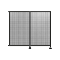 DOUBLE PANEL-LEGS ON RIGHT AND CENTER WITH HINGES 2135MM X 2400MM  1&quot; MESH, FULLY ASSEMBLED