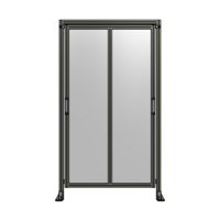 DOUBLE REMOVABLE PANEL WITH LEGS AND A HEADER  2135MM X 1200MM 1/4&quot; POLYCARBONATE, FULLY ASSEMBLED