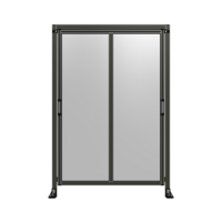 DOUBLE REMOVABLE PANEL WITH LEGS AND A HEADER  2135MM X 1450MM 1/4&quot; POLYCARBONATE, FULLY ASSEMBLED