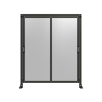 DOUBLE REMOVABLE PANEL WITH LEGS AND A HEADER  2135MM X 1750MM 1/4&quot; POLYCARBONATE, FULLY ASSEMBLED