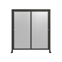 DOUBLE REMOVABLE PANEL WITH LEGS AND A HEADER  2135MM X 1900MM 1/4&quot; POLYCARBONATE, FULLY ASSEMBLED