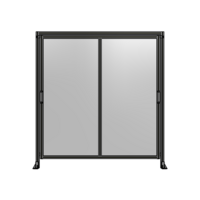DOUBLE REMOVABLE PANEL WITH LEGS AND A HEADER  2135MM X 2000MM 1/4&quot; POLYCARBONATE, FULLY ASSEMBLED
