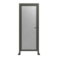 DOOR WITH HEADER, HANDLE WITH INTERNAL EGRESS ON RIGHT 2135MM X 820MM 1&quot; MESH, FULLY ASSEMBLED