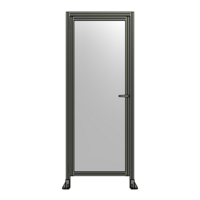 DOOR WITH HEADER, HANDLE WITH INTERNAL EGRESS ON RIGHT 2135MM X 820MM 1/4&quot; POLYCARBONATE, ASSEMBLED