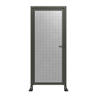 DOOR WITH HEADER, HANDLE WITH INTERNAL EGRESS ON RIGHT 2135MM X 900MM 1&quot; MESH, FULLY ASSEMBLED