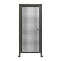 DOOR WITH HEADER, HANDLE WITH INTERNAL EGRESS ON RIGHT 2135MM X 920MM 1&quot; MESH, FULLY ASSEMBLED