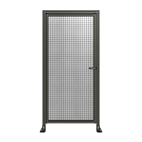DOOR WITH HEADER, HANDLE WITH INTERNAL EGRESS ON RIGHT 2135MM X 1000MM 1&quot; MESH, FULLY ASSEMBLED