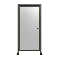 DOOR WITH HEADER, HANDLE WITH INTERNAL EGRESS ON RIGHT 2135MM X 1000MM 1/4&quot; POLYCARBONATE, ASSEMBLED