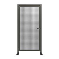 DOOR WITH HEADER, HANDLE WITH INTERNAL EGRESS ON RIGHT 2135MM X 1020MM 1&quot; MESH, FULLY ASSEMBLED