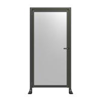 DOOR WITH HEADER, HANDLE WITH INTERNAL EGRESS ON RIGHT 2135MM X 1020MM 1/4&quot; POLYCARBONATE, ASSEMBLED