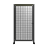 DOOR WITH HEADER, HANDLE WITH INTERNAL EGRESS ON RIGHT 2135MM X 1100MM 1&quot; MESH, FULLY ASSEMBLED