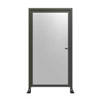 DOOR WITH HEADER, HANDLE WITH INTERNAL EGRESS ON RIGHT 2135MM X 1100MM 1/4&quot; POLYCARBONATE, ASSEMBLED