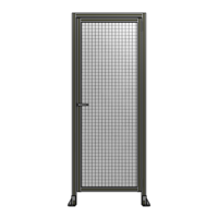 DOOR WITH HEADER, HANDLE WITH INTERNAL EGRESS ON LEFT 2135MM X 820MM 1&quot; MESH, FULLY ASSEMBLED