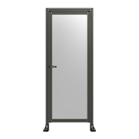 DOOR WITH HEADER, HANDLE WITH INTERNAL EGRESS ON LEFT 2135MM X 820MM 1/4&quot; POLYCARBONATE, ASSEMBLED