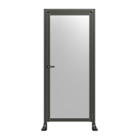 DOOR WITH HEADER, HANDLE WITH INTERNAL EGRESS ON LEFT 2135MM X 900MM 1/4&quot; POLYCARBONATE, ASSEMBLED