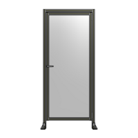 DOOR WITH HEADER, HANDLE WITH INTERNAL EGRESS ON LEFT 2135MM X 920MM 1/4&quot; POLYCARBONATE, ASSEMBLED