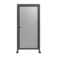 DOOR WITH HEADER, HANDLE WITH INTERNAL EGRESS ON LEFT 2135MM X 1000MM 1&quot; MESH, FULLY ASSEMBLED