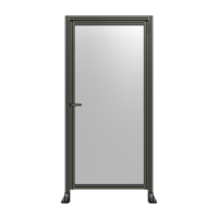 DOOR WITH HEADER, HANDLE WITH INTERNAL EGRESS ON LEFT 2135MM X 1000MM 1/4&quot; POLYCARBONATE, ASSEMBLED