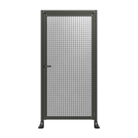 DOOR WITH HEADER, HANDLE WITH INTERNAL EGRESS ON LEFT 2135MM X 1020MM 1&quot; MESH, FULLY ASSEMBLED