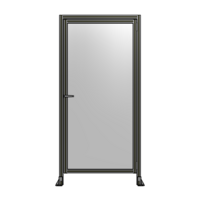 DOOR WITH HEADER, HANDLE WITH INTERNAL EGRESS ON LEFT 2135MM X 1020MM 1/4&quot; POLYCARBONATE, ASSEMBLED