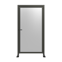 DOOR WITH HEADER, HANDLE WITH INTERNAL EGRESS ON LEFT 2135MM X 1100MM 1/4&quot; POLYCARBONATE, ASSEMBLED