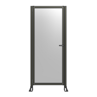 DOOR-ROBUST FRAME, HANDLE/INTERNAL EGRESS ON RIGHT 2135MM X 900MM 1/4&quot; POLYCARBONATE, ASSEMBLED