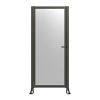 DOOR-ROBUST FRAME, HANDLE/INTERNAL EGRESS ON RIGHT 2135MM X 920MM 1/4&quot; POLYCARBONATE, ASSEMBLED