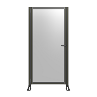DOOR-ROBUST FRAME, HANDLE/INTERNAL EGRESS ON RIGHT 2135MM X 1020MM 1/4&quot; POLYCARBONATE, ASSEMBLED