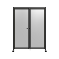 SINGLE PANEL, DOUBLE DOOR WITH HEADER-HANDLE ON LEFT 2135MM X 1600MM  1/4&quot; POLYCARBONATE, ASSEMBLED